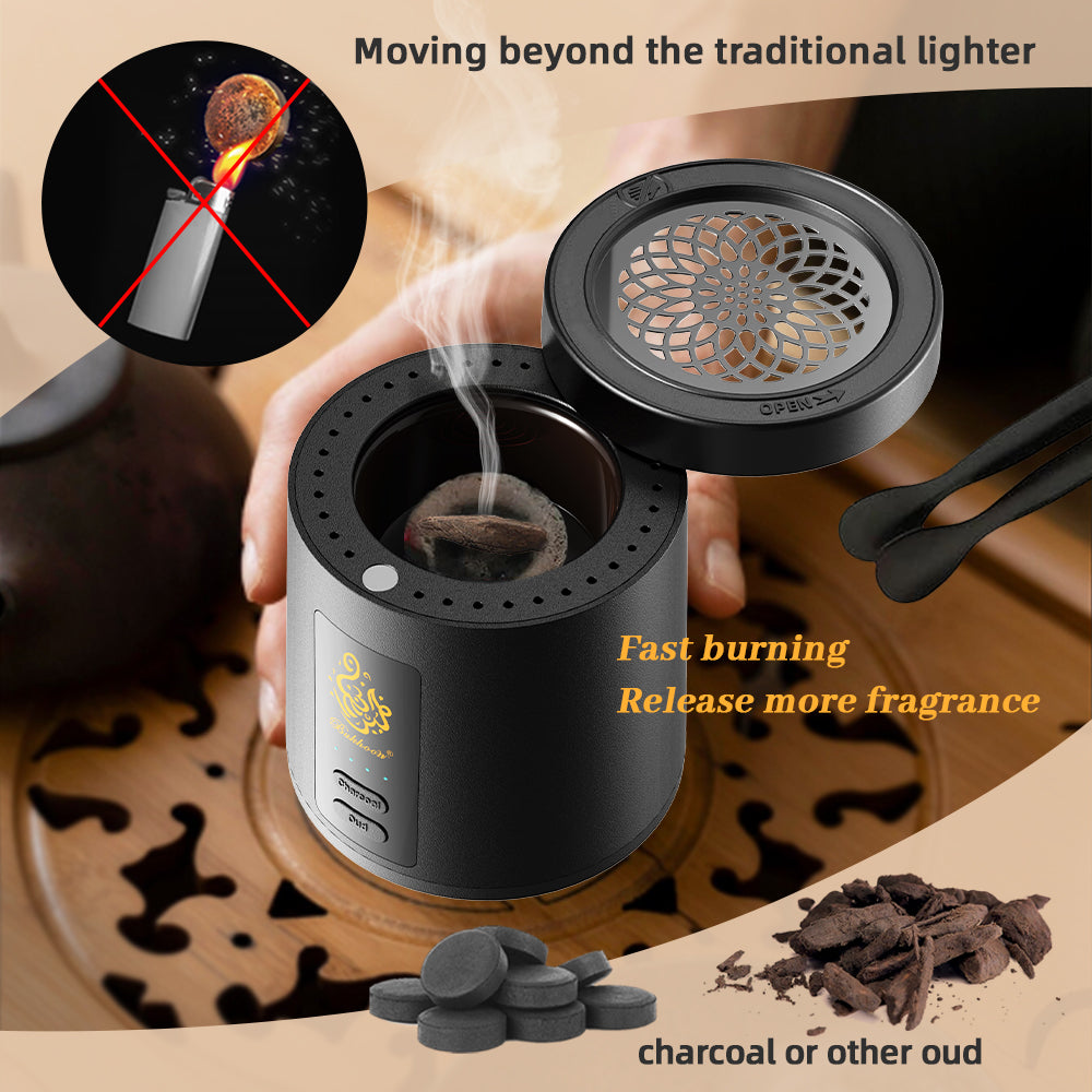 Ouslan rechargeable avec 2 Option (Oud et Charbon) Original
