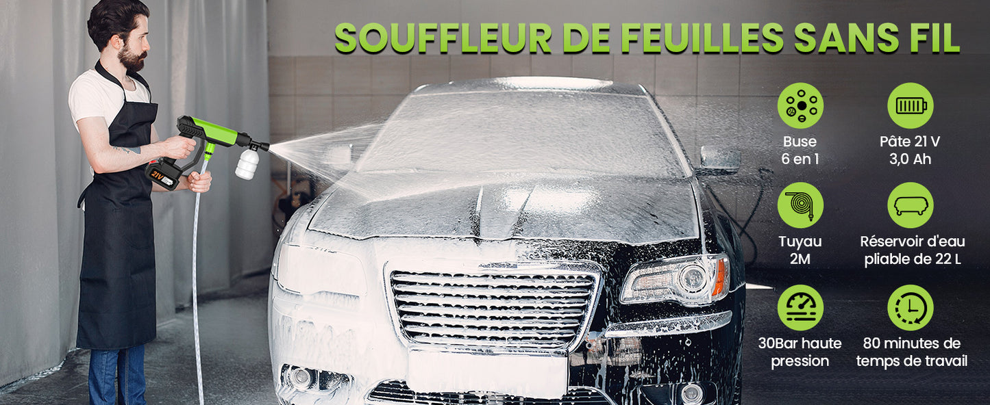 Pistolet de lavage haute pression avec 2 batterie et sa manette
