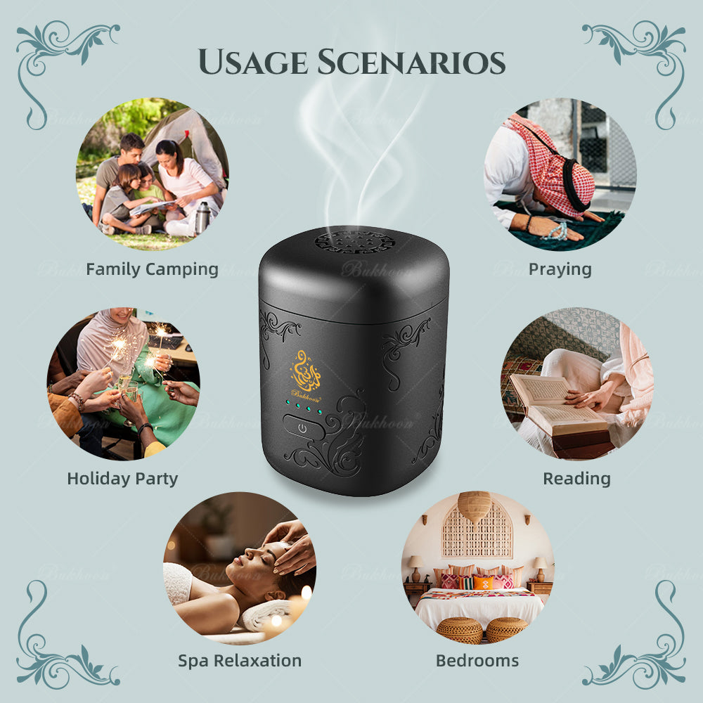 ouslan bakoor portable rechargeable gris et noir