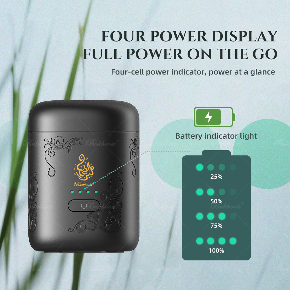 ouslan bakoor portable rechargeable gris et noir